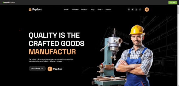 Pyrion – Endüstri & Fabrika HTML Şablonu