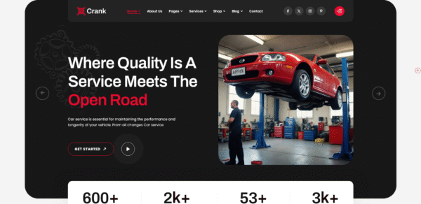 Crank – Oto Tamir & Araç Servis HTML5 Şablonu